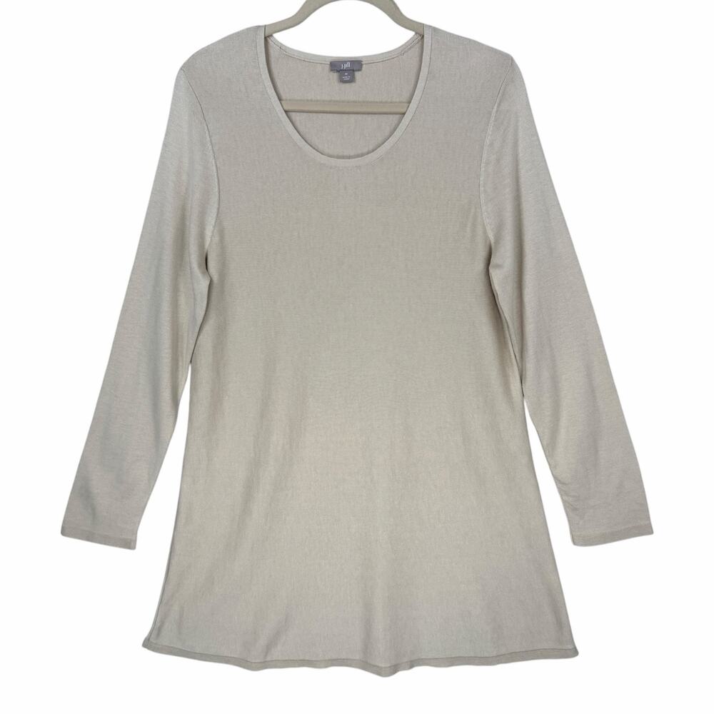 J.Jill Tunic Top Medium Lightweight Silk Blend Sweater Scoop Neck Basics Soft